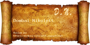 Dombai Nikolett névjegykártya
